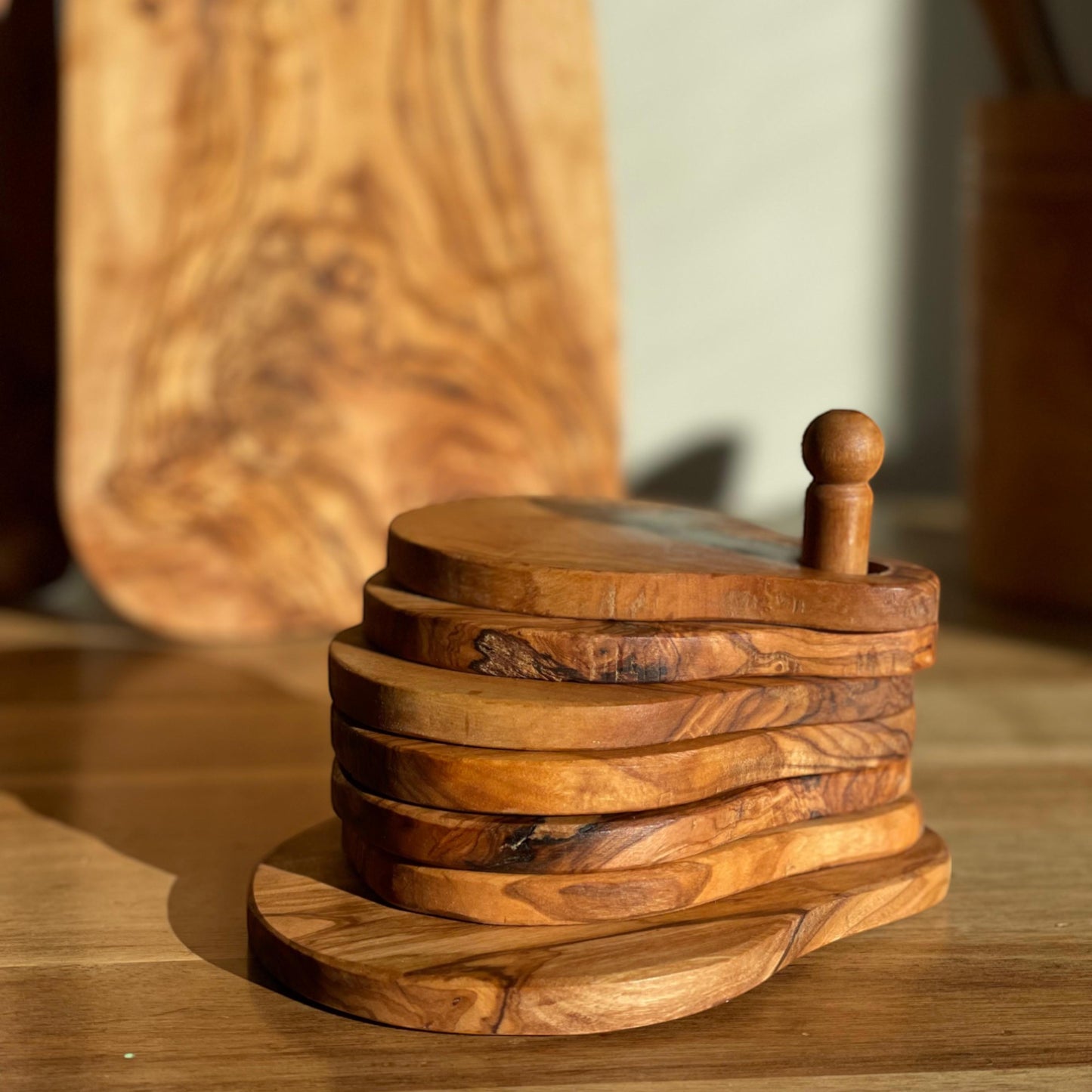 Olive Wood Coasters (Set of 6)