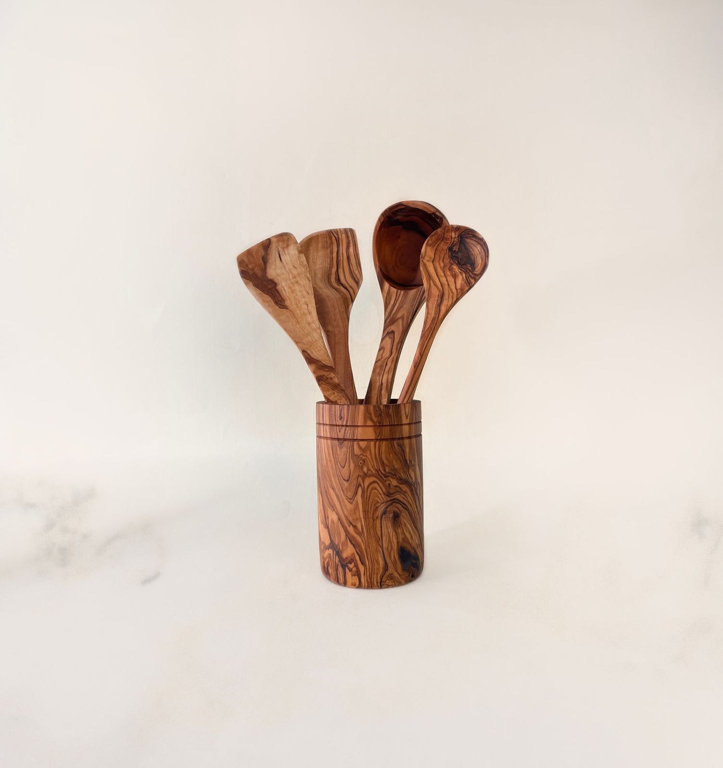 Olive Wood Spoon Holder